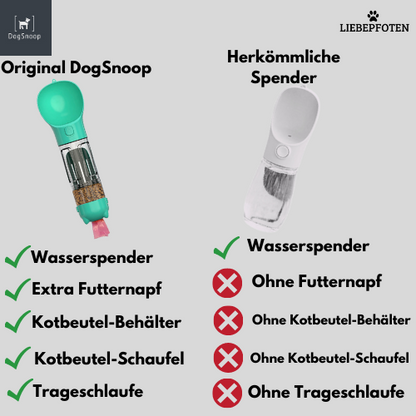 DogSnoop Gassi All-In-One, das update für Dein tägliches Gassi: ✔️Futter, ✔️Wasser ✔️Kotbeutel ✔️Kotschaufel