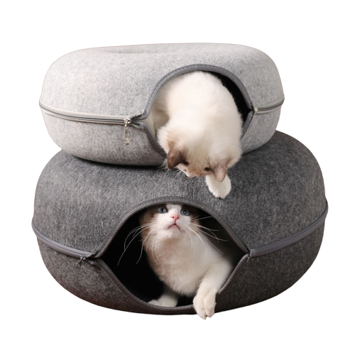 Liebepfoten KatzenDonut - das All-in-One Katzenbett: Schlafen, Spieln, Jagen, Verstecken