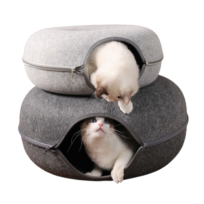 Liebepfoten KatzenDonut - das All-in-One Katzenbett: Schlafen, Spieln, Jagen, Verstecken